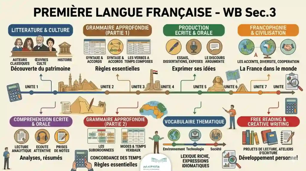 Accédez aux cours, PDF, examens corrigés et révisions de Premiere langue Francaise WB Sec3 pour Thanaweya Amma