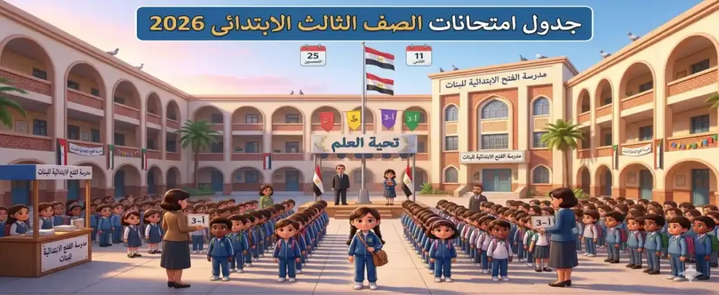جدول امتحانات الصف الثالث الابتدائي 2026