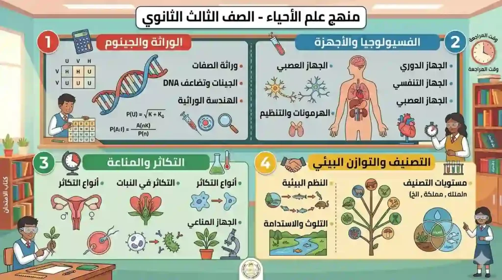 الاحياء للصف الثالث ثانوي